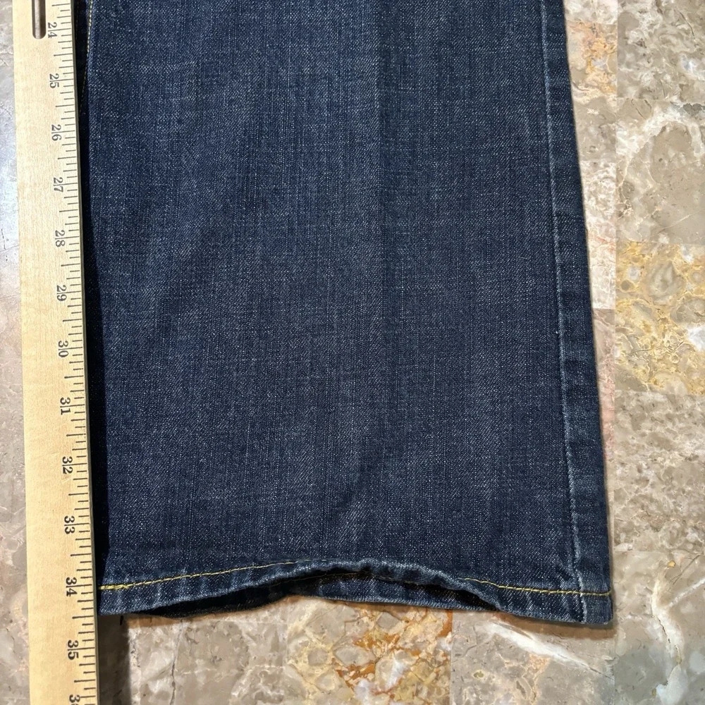 Levi's Jeans Mens 36x34 (fits 38x34) Blue 527 Low Boot Cut Fade Whisker Cowboy